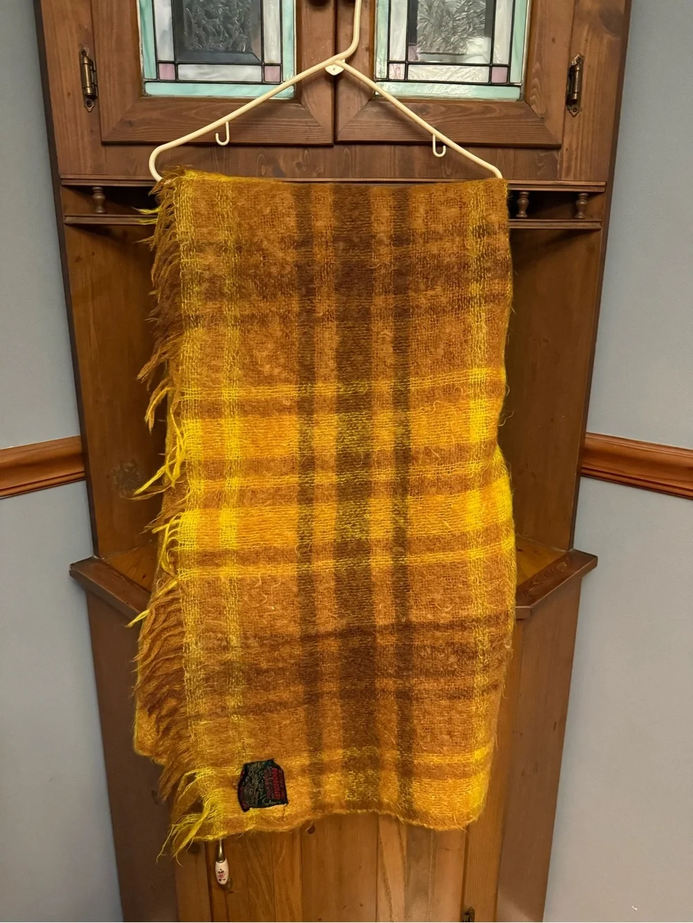 Vtg Heather Brae Scottish Mohair Wool Plaid Throw Blanket Tweedvale Rug